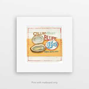 Jason Kelly Art Prints: "Bluff Oyster" pre-matted print by Jason Kelly