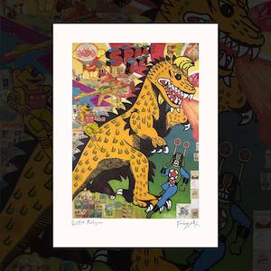 Giclee Prints: “Dance of The Hooligans – Religion” (panel 2) signed giclee print by Dick Frizzell