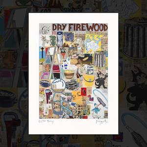 Giclee Prints: "Dance of The Hooligans – Things" (panel 1) signed giclee print by Dick Frizzell