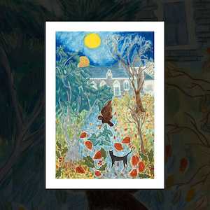 “Midnight at the Gardens” art print by Pia Davie