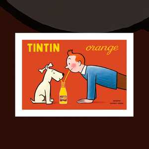 Premium Art Prints: 'Tintin's Orange Soda' vintage poster by Raymond Savignac