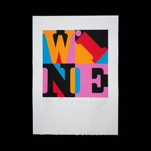 Dick Frizzell Limited Edition Prints: 'I Heart Wine' Limited Edition Screenprint by Dick Frizzell