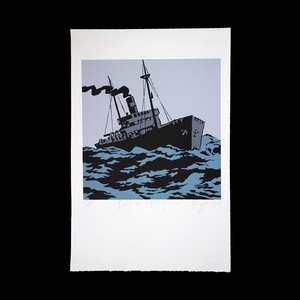 Dick Frizzell Limited Edition Prints: 'Freighter in Heavy Sea' Limited Edition Screenprint by Dick Frizzell