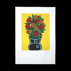 Dick Frizzell Limited Edition Prints: 'Comic Roses' Limited Edition Screenprint by Dick Frizzell