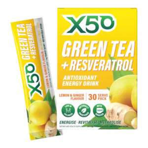 X50: X50 Green Tea 30 Serve Lemon & Ginger