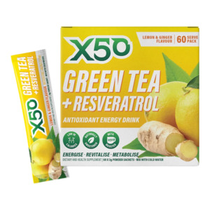 X50: X50 Green Tea 60 Serve Lemon & Ginger