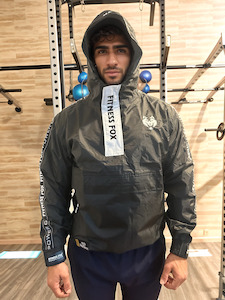 Sauna JACKET with Hoodie (Black/WHITE) End of Line Clearance