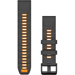 Products: Garmin QuickFit 22 Watch Band – Graphite/Spark Orange Silicone