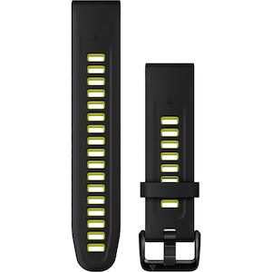 Quickfit 20mm: Garmin QuickFit 20 Watch Bands – Black/Electric Lime Silicone