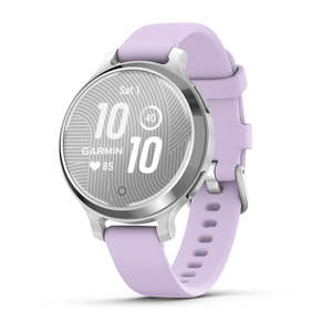 Garmin Lily 2 Active - Silver with Purple Jasmine Silicone Band