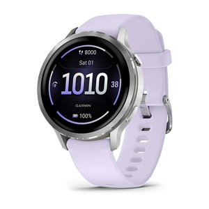 Garmin Venu 4 - 41 mm Silver with Periwinkle Silicone Band