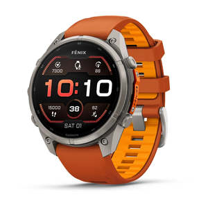 Garmin: fenix 9 Pro - 47mm - Titanium with Autumn Orange/Spark Orange Silicone Band