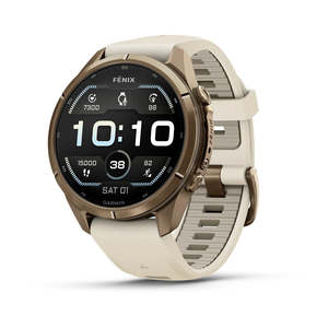 Garmin: fenix 9 Pro - 43mm - Autumn Gold Titanium with Cream/French Gray Silicone Band