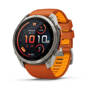 Garmin: fenix 9 Pro – inReach - 51mm - Titanium with Autumn Orange/Spark Orange Silicone Band