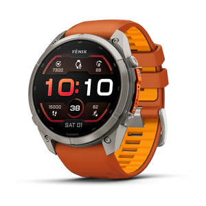 Garmin: fenix 9 Pro - 51mm - Titanium with Autumn Orange/Spark Orange Silicone Band