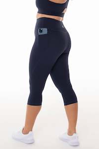All: Endurance Midnight Navy High Rise 3/4 Pocket Leggings