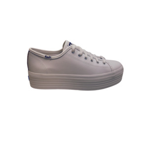 Keds Triple Up Leather Shoes White Leopard