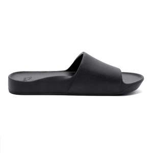 Womens Jandals: Archies Arch Support Slides Black