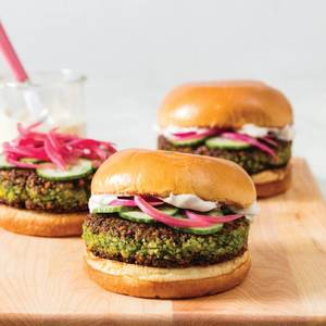 Beef, Chicken and Felafel Burger