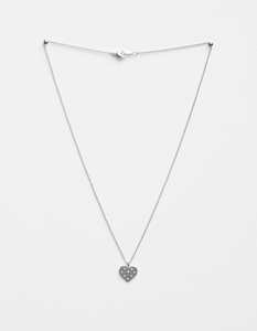 Jewellery: Stella + Gemma | Necklace | Silver Diamonte Heart