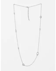 Stella + Gemma | Long Chain w/Hoops Necklace | Silver