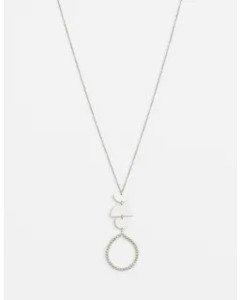 Jewellery: Stella + Gemma | Grey Bead Hoop Necklace | Silver