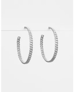 Jewellery: Stella + Gemma | Earrings | Silver Thin Chain Hoop