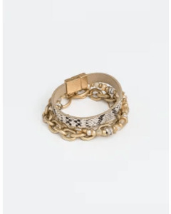 Jewellery: Stella + Gemma | Bracelet | Snake Gold Chains Set