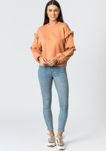 Stella Gemma Abi Ruffles: Stella + Gemma | Abi Ruffles Sweater | Sandstone