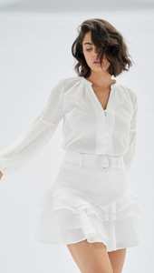 Mink Pink: Mink Pink | Fatima Frill Mini Dress | Ivory