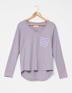 Tees: Stella + Gemma | Long Sleeve Tee  | Lavender Gingham