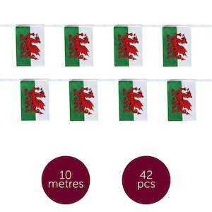 Flag Bunting: Welsh Flag Bunting 10 Metres
