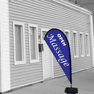 Ready Made Teardrop Flags: Ready-made MASSAGE Flag, Small Teardrop Kitset