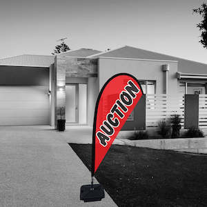 Ready Made Teardrop Flags: Ready-made AUCTION Flag, Small Teardrop Kitset