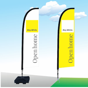 Real Estate Flags: Raywhite Open Home Flag - Large Feather Flag Kitset