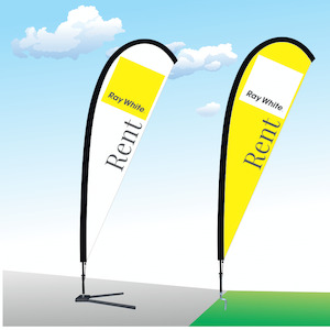 Real Estate Flags: Raywhite Rent Flag - Large Teardrop Flag Kitset