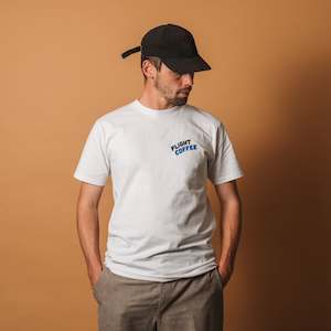 Merch: White surf person tee