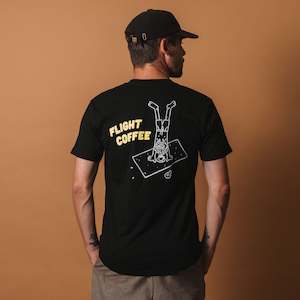 Merch: Black beach person tee