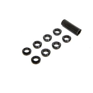 Radio Switch Nuts (8) & Wrench, Black, Spektrum