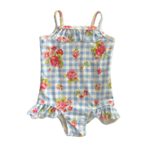 Girls Togs: Girls short sleeve togs - Blue gingham