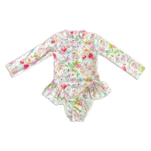 Girls Togs: Girls long sleeve togs - Watercolour