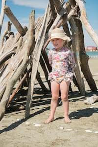 Girls long sleeve togs - Blue vintage