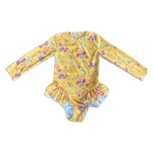 Girls Togs: Girls long sleeve togs - Yellow floral