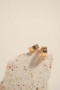 Stocking Fillers Under 20: Triple Ridge EOL Gold Huggie Earring