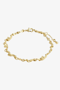 Hallie Organic Shaped Crystal Gold Plated Bracelet