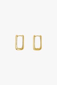 Brie Leon: Bloq Rectangle 18k Gold Plated Earrings