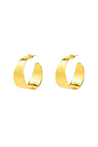 Brie Leon: Sabana Gold Wide Stud Hoop EOL Earrings