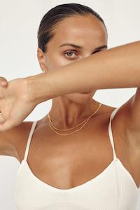 Brie Leon: Figaro 18k Gold Plated 925 Sterling Silver Base 46cm Chain Necklace