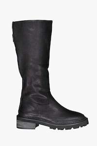 Boots: Taylor Hi Zip Up Black Leather Boot