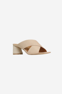 Heels: Petora Nude Cross Leather Mule